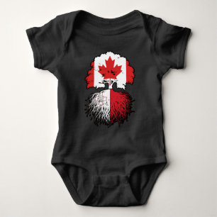 Malta Maltese Canadian Canada Tree Roots Flag Baby Bodysuit