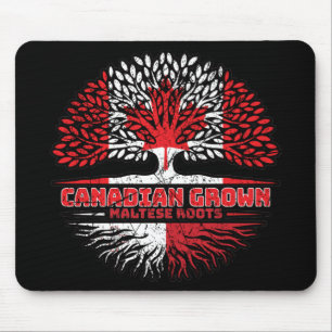 Malta Maltese Canadian Canada Tree Roots Flag Mouse Pad