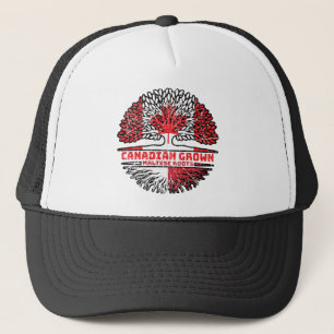Malta Maltese Canadian Canada Tree Roots Flag Trucker Hat