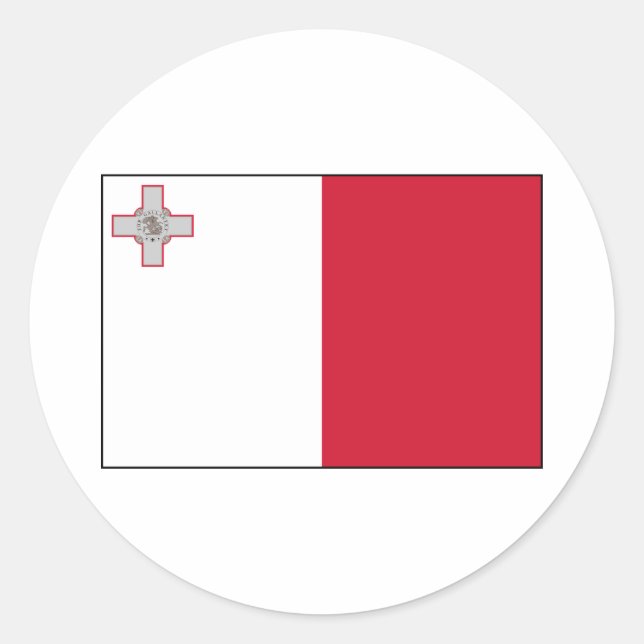 Malta – Maltese Flag Classic Round Sticker (Front)