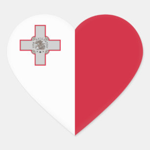 Malta (Maltese) Flag Heart Sticker
