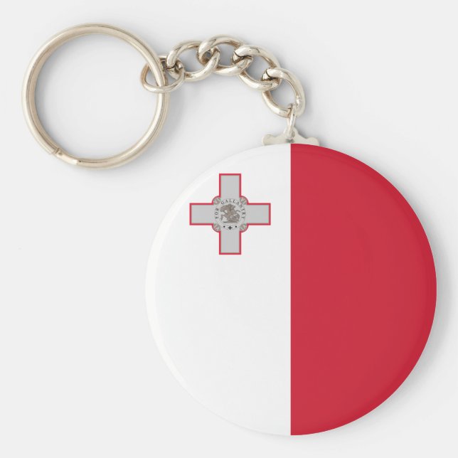 Malta (Maltese) Flag Key Ring (Front)