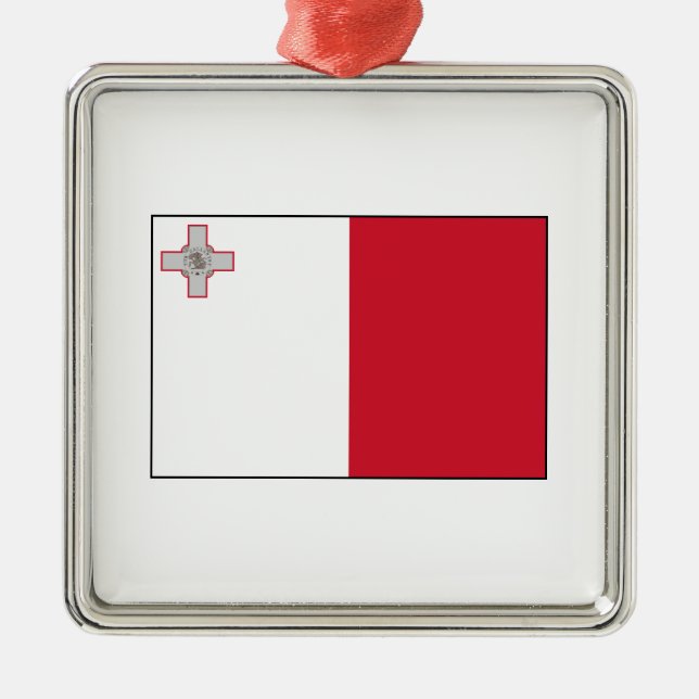 Malta – Maltese Flag Metal Ornament (Front)