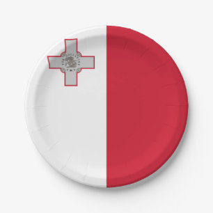 Malta (Maltese) Flag Paper Plate