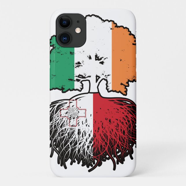 Malta Maltese Irish Ireland Tree Roots Flag Case-Mate iPhone Case (Back)