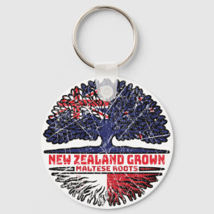 Malta Maltese New Zealander New Zealand Tree Roots Key Ring