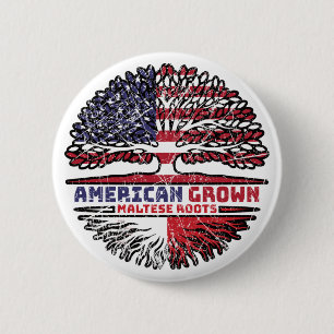 Malta Maltese US American USA United States Tree 6 Cm Round Badge