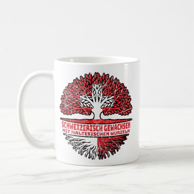 Malta Maltesisch Schweizer Schweiz Baum Wurzel Coffee Mug (Left)