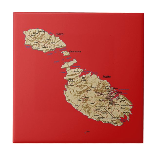 Malta Map Tile (Front)
