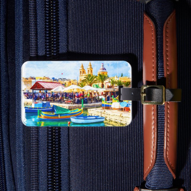Malta Mediterranean Panorama View  Luggage Tag (Front Insitu 4)