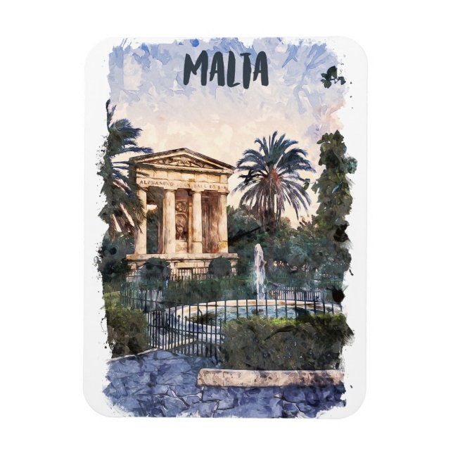 Malta Mediterranean Vintage Travel Magnet (Vertical)