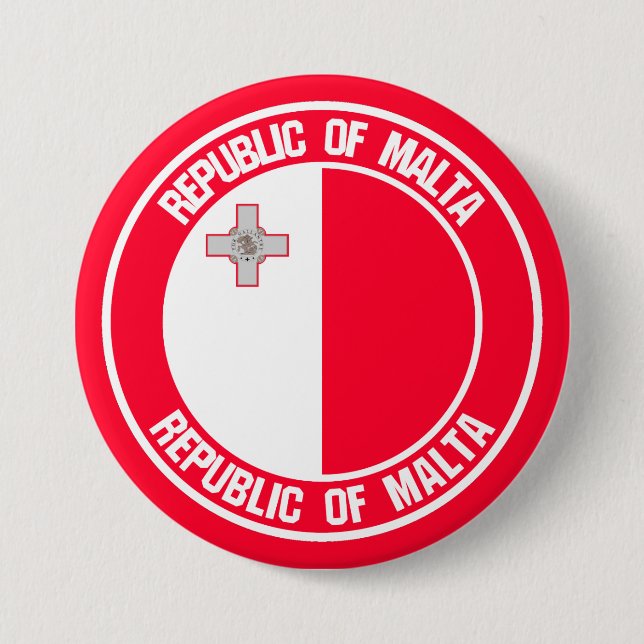 Malta Round Emblem 7.5 Cm Round Badge (Front)