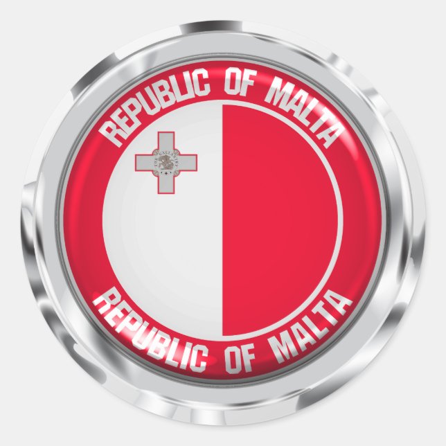 Malta Round Emblem Classic Round Sticker (Front)