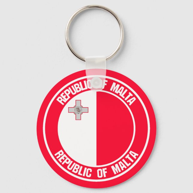 Malta Round Emblem Key Ring (Front)