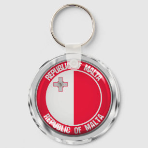 Malta Round Emblem Key Ring