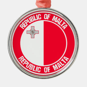Malta Round Emblem Metal Ornament