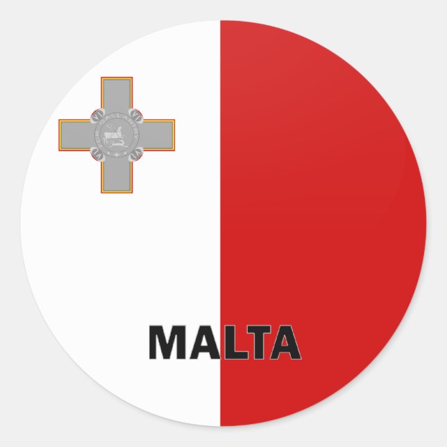 Malta Roundel quality Flag Classic Round Sticker (Front)