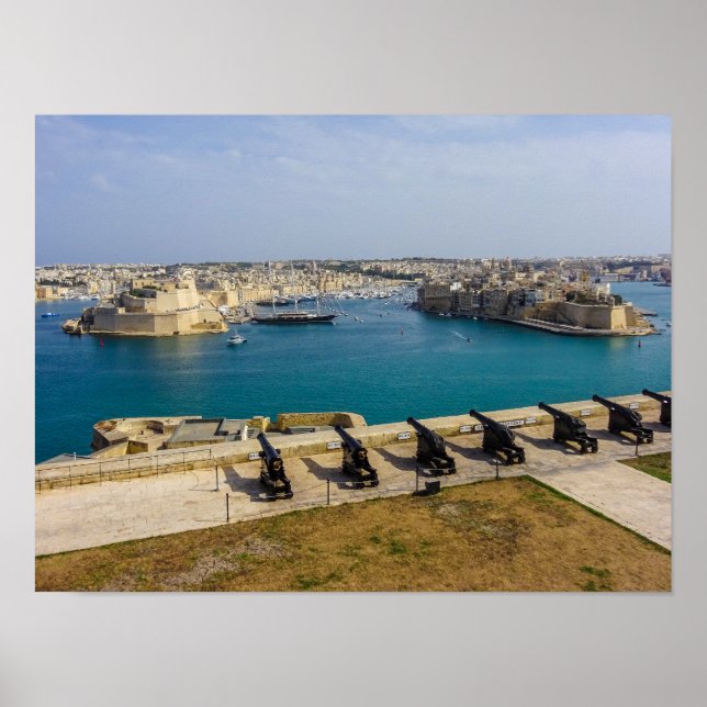 Malta Saluting Battery Cannons Grand Harbour Poster (Front)