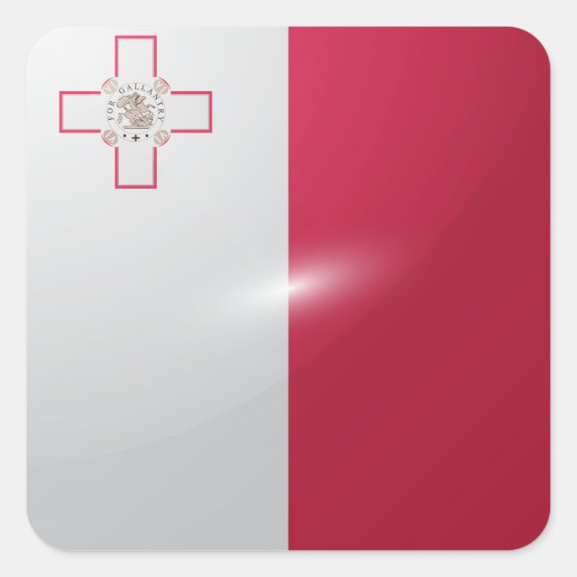 Malta square glossy flag sticker (Front)
