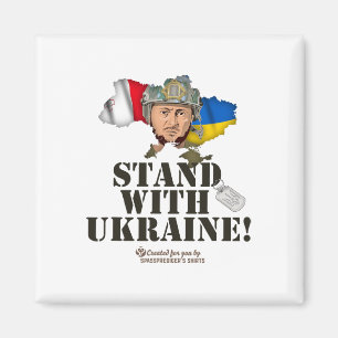 Malta Stand With Ukraine Zelensky Dog Tag Flag Of Magnet
