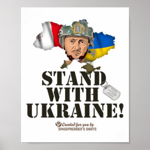Malta Stand With Ukraine Zelensky Dog Tag Flag Of Poster