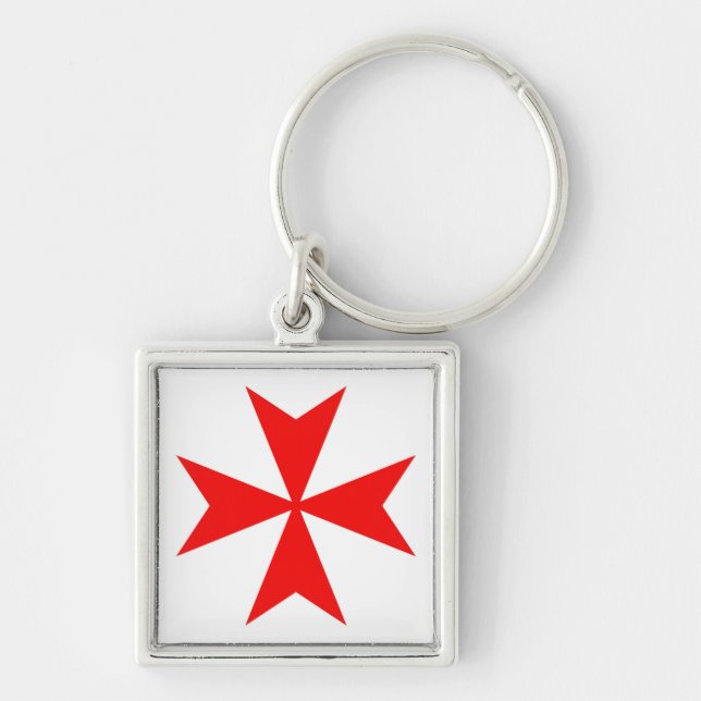 malta templar knights red cross religion symbol key ring (Front)