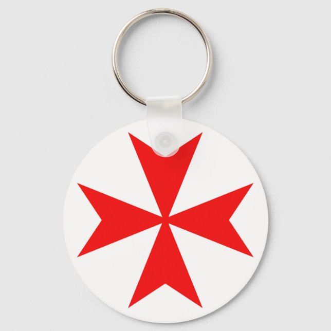 malta templar knights red cross religion symbol key ring (Front)