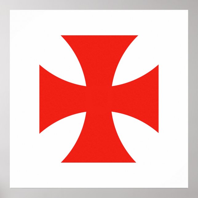 malta templar knights red cross religion symbol poster (Front)