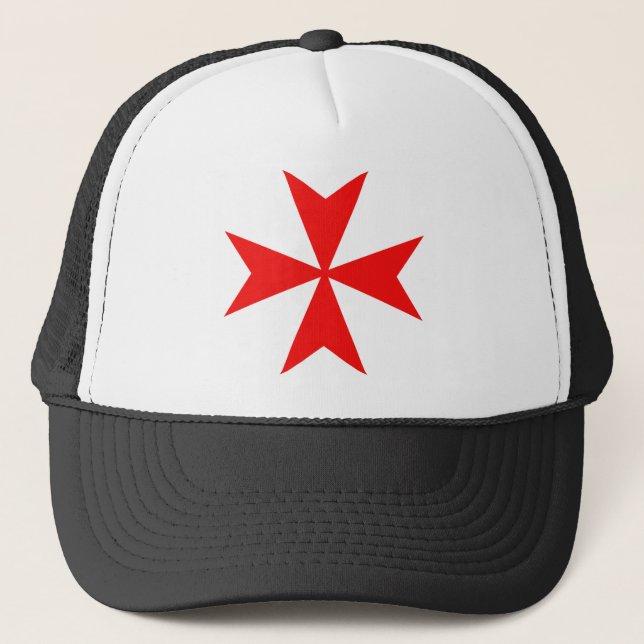 malta templar knights red cross religion symbol trucker hat (Front)