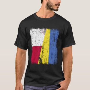 Malta Ukraine Half Flag Maltese Ukrainian Heritage T-Shirt