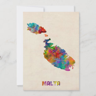 Malta Watercolor Map