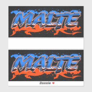 Malte First Name Graffiti Sticker