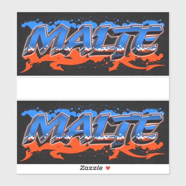 Malte First Name Name Graffiti Decal Sticker (Sheet)