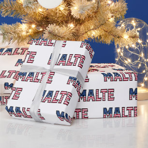 Malte Vorname Name USA US Geschenkpapier Papier Wrapping Paper