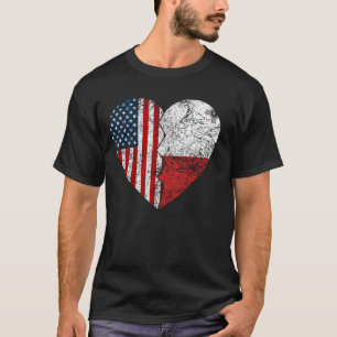 Maltese American Flags Heart  United States Malta  T-Shirt