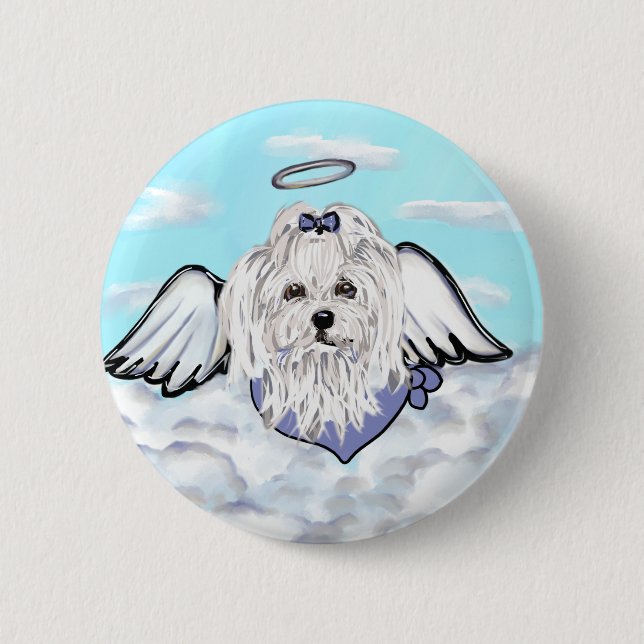 Maltese Angel 6 Cm Round Badge (Front)