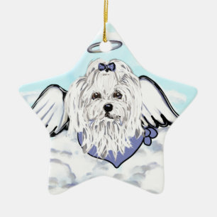 Maltese Angel Ceramic Ornament