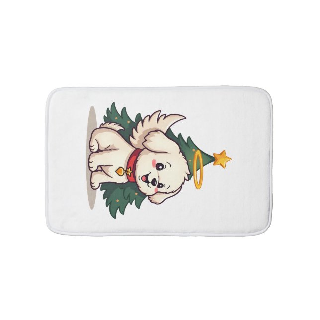 Maltese Angel Dog Bath Mat (Front)