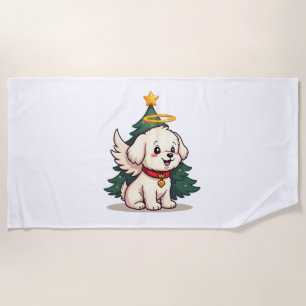 Maltese Angel Dog dog Beach Towel