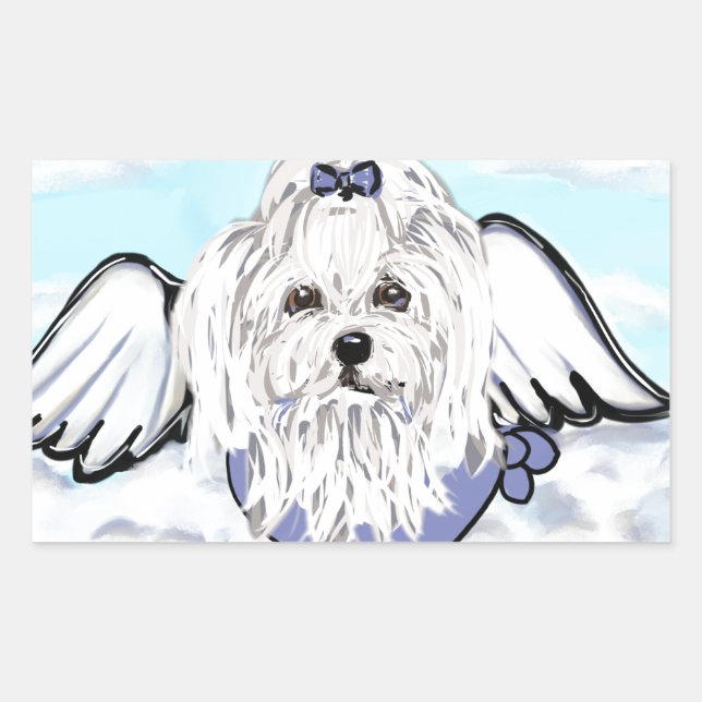 Maltese Angel Rectangular Sticker (Front)