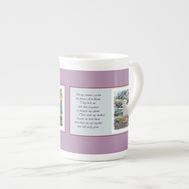 Maltese Art Bone China Mug (Front Right)