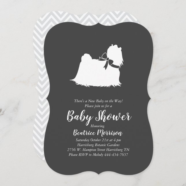 Maltese Baby Shower Gender Neutral Invitation (Front/Back)