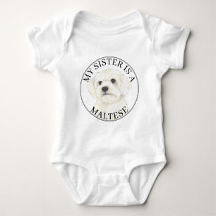 Maltese Big Sister Baby Bodysuit