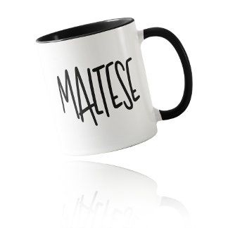 Maltese Chic, Striking & Edgy Tall Skinny Font Mug