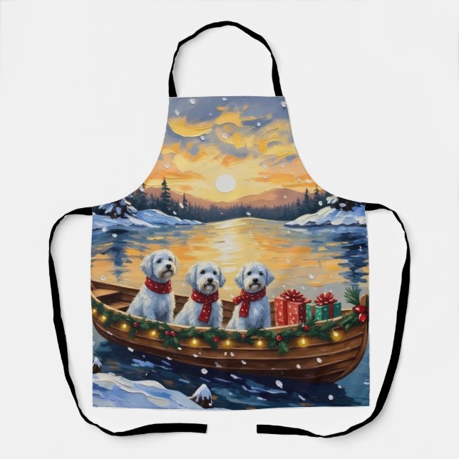 Maltese Christmas Boat Holiday Apron (Front)