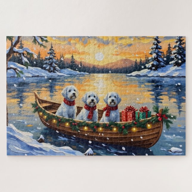 Maltese Christmas Boat Holiday Jigsaw Puzzle (Horizontal)