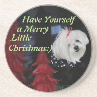 Maltese Christmas Coaster