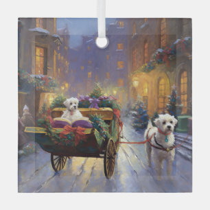 Maltese Christmas Festive Season Glass Tree Decoration