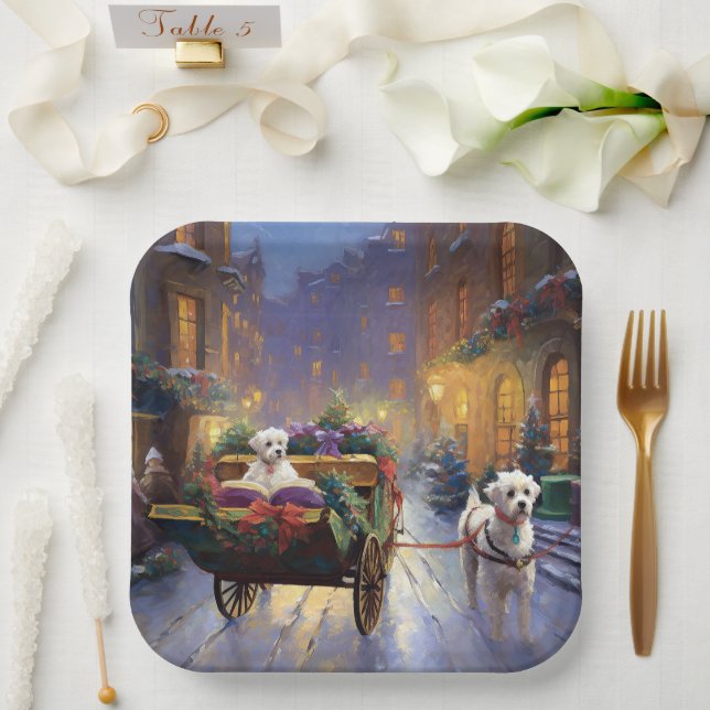 Maltese Christmas Festive Season Paper Plate (Wedding)