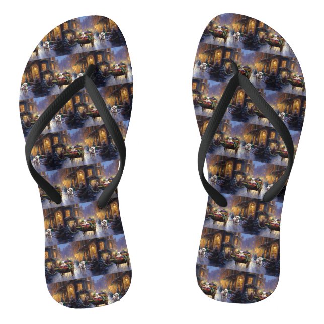 Maltese Christmas Festive Season Thongs (Footbed)
